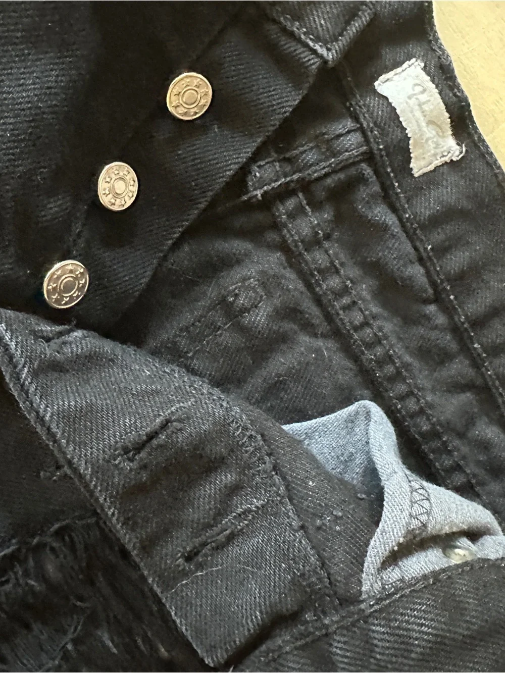 Brandy Melville Black High-Waisted Distressed Denim Shorts